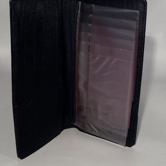1364 Black Leather Checkbook Case Wallet With Credit Card Slots NWOT - Picture 3 of 5